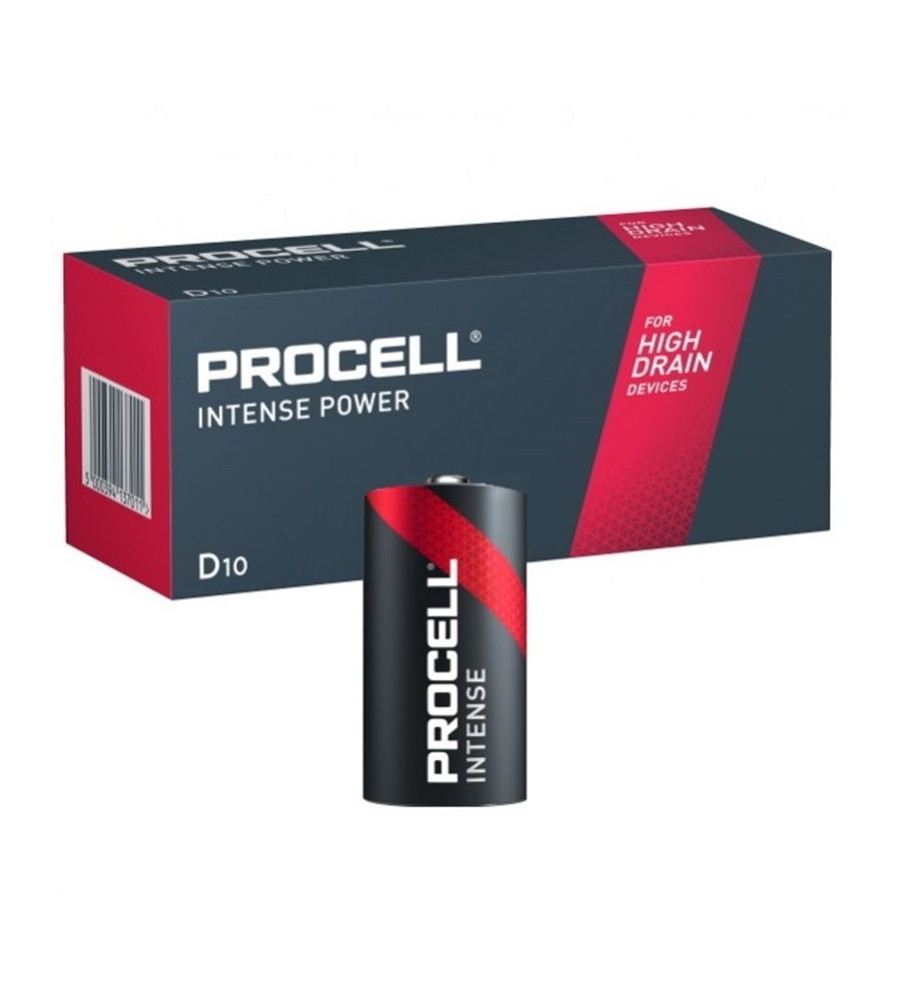 Duracell - 10x PROCELL INTENSE POWER (Duracell Industrial) LR20 D Baterie alcalina - Format C D 4.5V XL - BS469