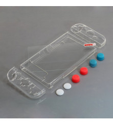 OTB - Husa de protectie TPU compatibila Nintendo Switch, 6 capace analogice si sticla de protectie a ecranului 9H - Nintendo ...