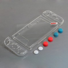 Husa de protectie TPU compatibila Nintendo Switch, 6 capace analogice si sticla de protectie a ecranului 9H