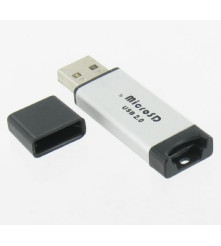 Oem - Micro SD USB reader-writer silver microSD, MicroSDHC, T-Flash, Micro MMC - SD és USB memória - YPU210