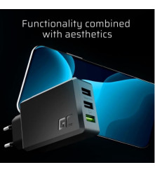 Green Cell - Incarcator USB 30W 3 Surse, incarcator rapid / incarcator inteligent - Încărcătoare AC - GC094