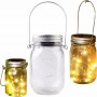 Polux - Lampa solara cu 10 LED-uri tip borcan 13.5 x 8 x 7.5 cm Alb Cald - Lămpi și decorațiuni solare - PL017