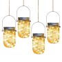 Polux - Lampa solara cu 10 LED-uri tip borcan 13.5 x 8 x 7.5 cm Alb Cald - Lămpi și decorațiuni solare - PL017