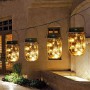 Polux - Lampa solara cu 10 LED-uri tip borcan 13.5 x 8 x 7.5 cm Alb Cald - Lămpi și decorațiuni solare - PL017