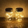 Polux - Lampa solara cu 10 LED-uri tip borcan 13.5 x 8 x 7.5 cm Alb Cald - Lămpi și decorațiuni solare - PL017