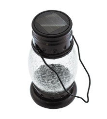 Polux - Felinar solar LED DIP, forma lampas, abajur sticla, 600mAh, aspect vintage, IP44 - Lămpi și decorațiuni solare - PL028