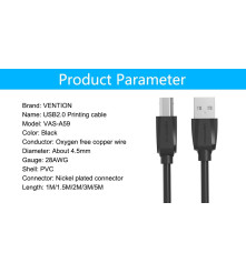 Vention - VENTION USB 2.0 A Tata la B Tata cablul imprimanta printer - Cabluri imprimantă - VENT-2021-CB