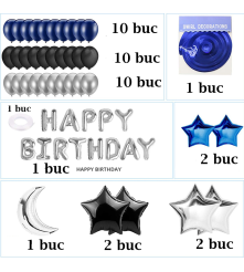 Oem - Set 40 baloane pentru petrecere HAPPY BIRTHDAY - Baloane petreceri - TZ036