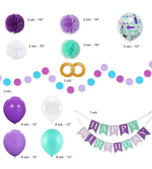Oem - Set 50 baloane si accesorii pentru petrecere, aniversare HAPPY BIRTHDAY - Baloane petreceri - TZ037