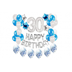 Oem - Set 33 baloane pentru petrecere, aniversare HAPPY BIRTHDAY - 30 - Baloane petreceri - TZ043