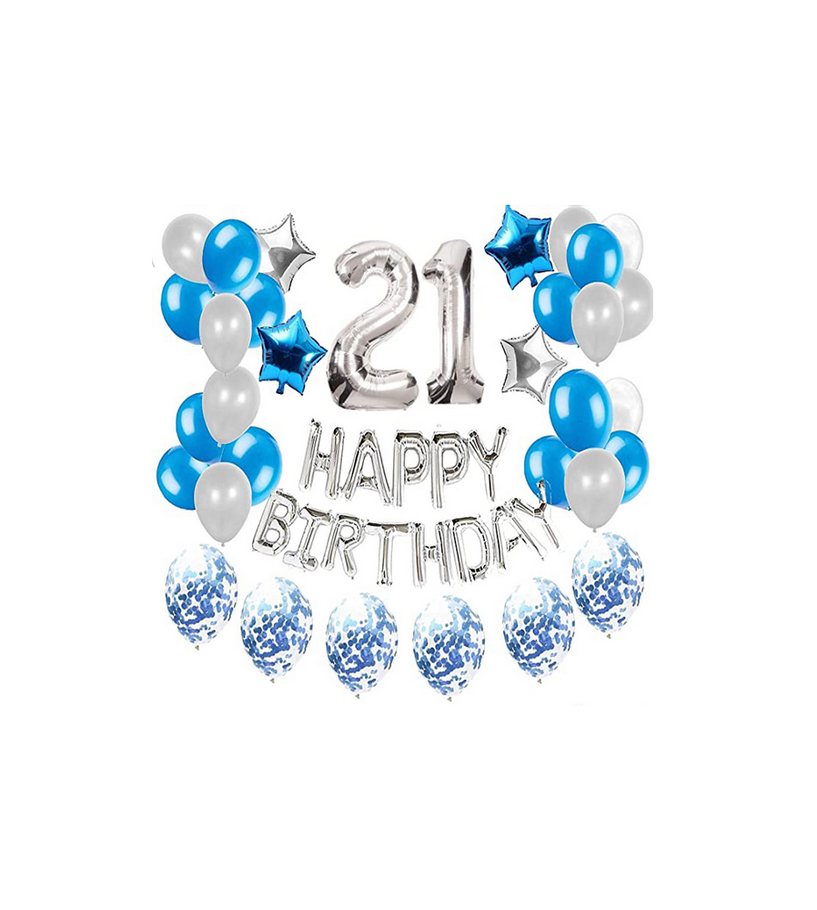 Oem - Set 33 baloane pentru petrecere, aniversare HAPPY BIRTHDAY - 21 - Baloane petreceri - TZ044