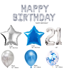 Oem - Set 33 baloane pentru petrecere, aniversare HAPPY BIRTHDAY - 21 - Baloane petreceri - TZ044