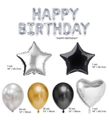 Oem - Set 74 baloane pentru petrecere, aniversare HAPPY BIRTHDAY - Baloane petreceri - TZ047
