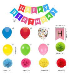 Oem - Set 21 baloane si accesorii pentru petrecere, aniversare HAPPY BIRTHDAY - Baloane petreceri - TZ054
