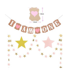 Oem - Set 30 baloane si accesorii pentru petrecere, aniversare I AM ONE - 1 ani - Baloane petreceri - TZ056