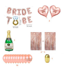 Oem - Set baloane si accesorii pentru petreceri BRIDE TO BE - Baloane petreceri - TZ066