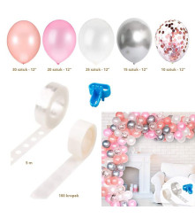Oem - Set 103 baloane si accesorii pentru aniversare, petrecere tip arcada - Baloane petreceri - TZ069