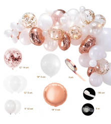 Oem - Set 68 baloane si accesorii pentru aniversare, petrecere, tip arcada - Baloane petreceri - TZ072