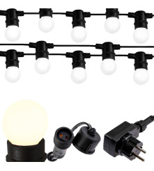 Polux - Lant LED decorativ de exterior GIRLANDA 6.2m 10xE27/0,5W/36V IP44 - Decorațiuni grădina - PL079
