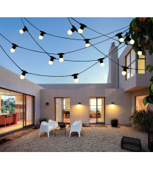 Polux - Lant LED decorativ de exterior GIRLANDA 6.2m 10xE27/0,5W/36V IP44 - Decorațiuni grădina - PL079
