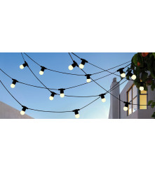 Polux - Lant LED decorativ de exterior GIRLANDA 6.2m 10xE27/0,5W/36V IP44 - Decorațiuni grădina - PL079