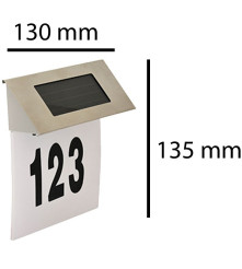 Polux - Numar de casa cu incarcare solara, iluminat LED 13.5 x 13 cm - Lămpi și decorațiuni solare - PL092