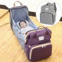 Oem - Rucsac multifunctional pentru bebelusi, cu patut extensibil, model unisex, gri - Alte accesorii pentru copii și bebeluș...
