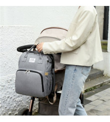 Oem - Rucsac multifunctional pentru bebelusi, cu patut extensibil, model unisex, gri - Alte accesorii pentru copii și bebeluș...