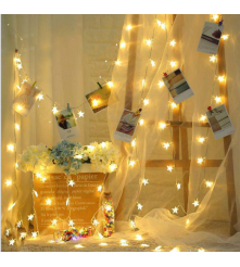Oem - Ghirlanda luminoasa cu 50 becuri LED, alb cald model steluta 5M - Lumini Crăciun - TZ192