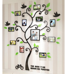 Oem - Autocolant sticker decorativ 3D pentru perete, copac cu 11 rame foto - Decorațiuni casă - TZ212