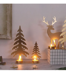 Polux - Golden decorative candlestick Christmas tree pattern - Christmas lanterns - TZ213