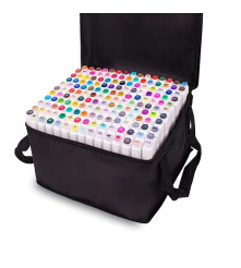 TouchFive - Set 168 bucati Markere TouchFive multicolor, cu 2 capete diverse culori si geanta - Rechizite școlare și accesori...