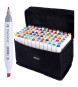 TouchFive - Set 80 bucati Markere TouchFive multicolor, cu 2 capete diverse culori si geanta - Rechizite școlare și accesorii...