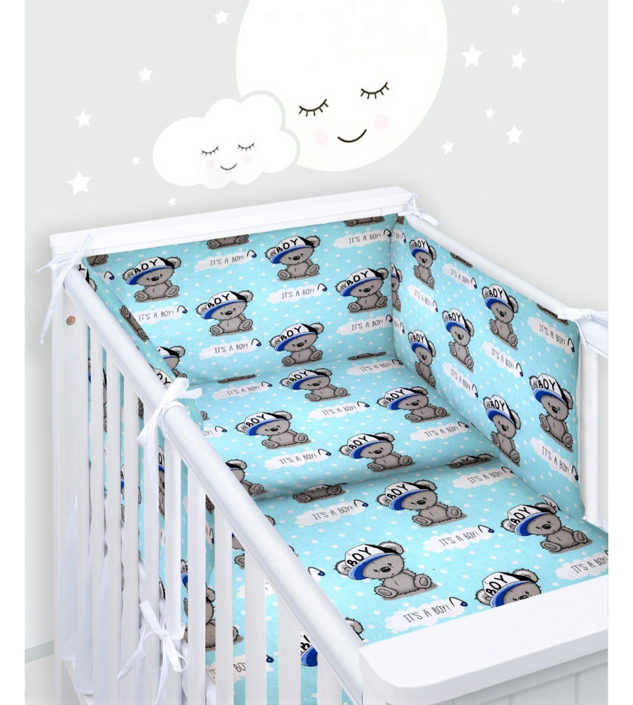 Oem - Set lenjerie de patut pentru copii din 3 piese IT'S A BOY - Camera copilului - TZ239