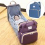 Oem - Rucsac multifunctional pentru bebelusi, cu patut extensibil, model unisex, albastru - Alte accesorii pentru copii și be...