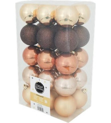 Oem - Set 30 Globuri de Craciun pentru Brad diametru 6 cm Gold - Ornamente brad de Crăciun - AC339-GO