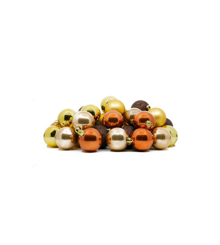 Oem - Set 30 Globuri de Craciun pentru Brad diametru 6 cm Gold - Ornamente brad de Crăciun - AC339-GO