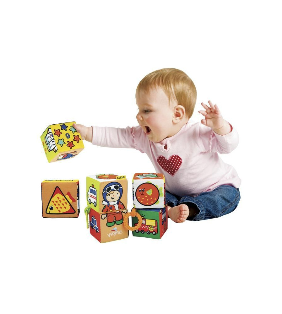 K's Kids - Set cuburi textile moi K’s Kids Puzzle 6 piese - Alte accesorii pentru copii și bebeluși - TZ324