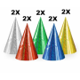 GoDan - Set 10 coifuri petrecere holographic, mix culori, 16 cm - Coifuri petrecere - GD016