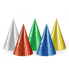 GoDan - Set 10 coifuri petrecere holographic, mix culori, 16 cm - Coifuri petrecere - GD016