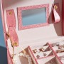 Oem - Cutie eleganta pentru bijuterii, ceasuri sau accesorii, 20 de compartimente, oglinda si inchidere cu cheie culoare roz ...