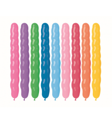 GoDan - Set 100 bucati baloane figurine latex mici - Cilindru spiralat, 80 cm, asortate AS1 - Baloane petreceri - GD055