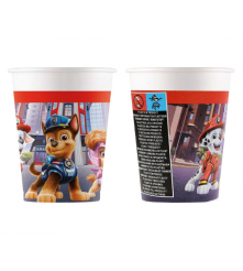 GoDan - Set 8 pahare petrecere din carton echipa patrula catelusilor 200 ml - Pahare petrecere - GD134