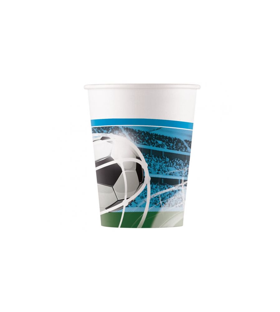GoDan - Set 8 pahare petrecere din carton model fotbal 200 ml - Pahare petrecere - GD137