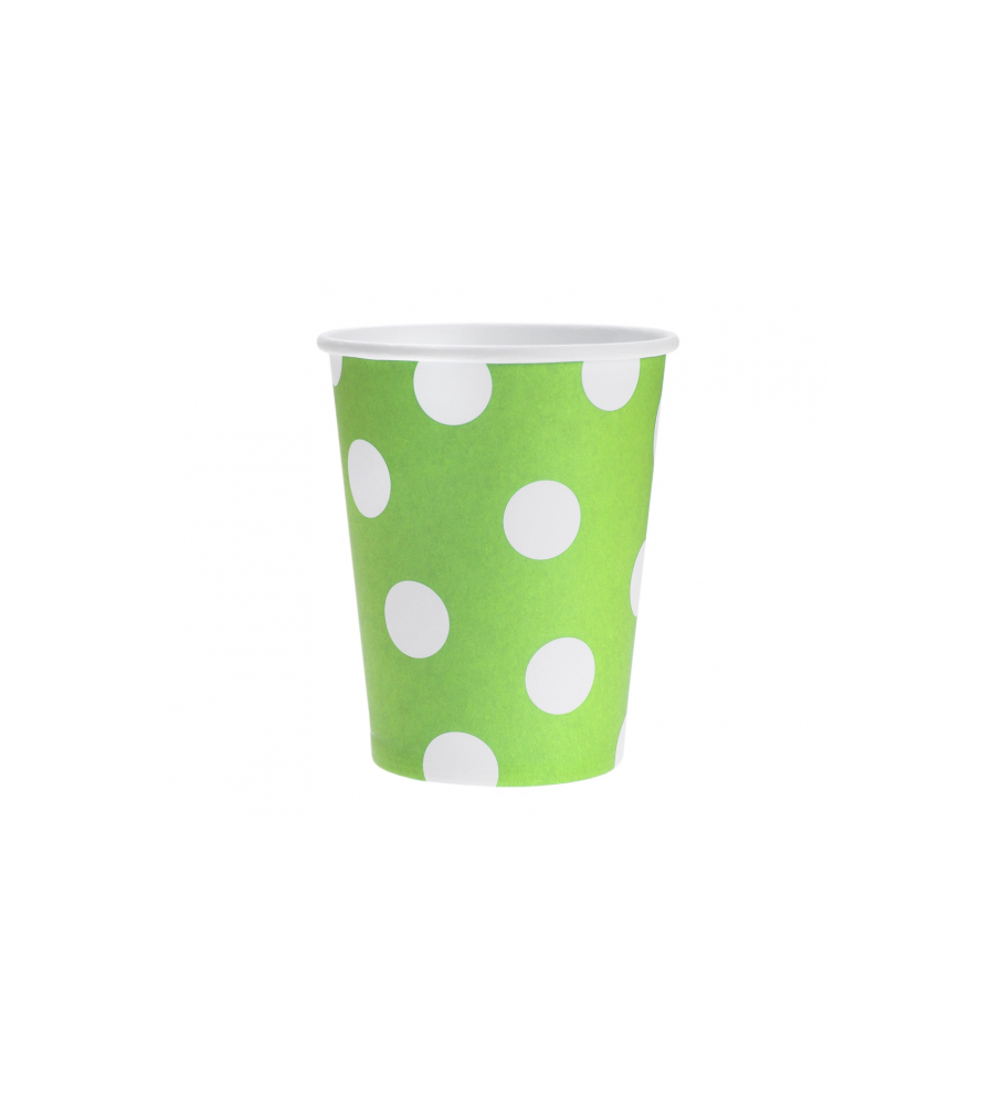 GoDan - Set 6 pahare petrecere din carton cu buline 260 ml - Pahare petrecere - GD140-CB