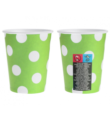 GoDan - Set 6 pahare petrecere din carton cu buline 260 ml - Pahare petrecere - GD140-CB