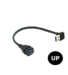Oem - Adaptor cablu prelungitor USB 3.0 Tata-Mama la 90 de grade 20 cm - Adaptoare USB  - AL242-CB