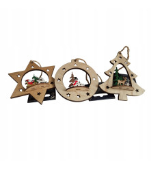 Oem - Ornament pentru craciun din lemn 8 cm - Alte accesorii Craciun - AC458-CB
