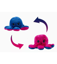 Oem - Caracatita reversibila din plus Octopus Doll, cu doua fete , marime 20 cm roz-albastru - Alte accesorii pentru copii și...