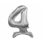GoDan - Balon folie stativ sub forma de cifra, argintiu 74 cm - Baloane folie - GD087-CB